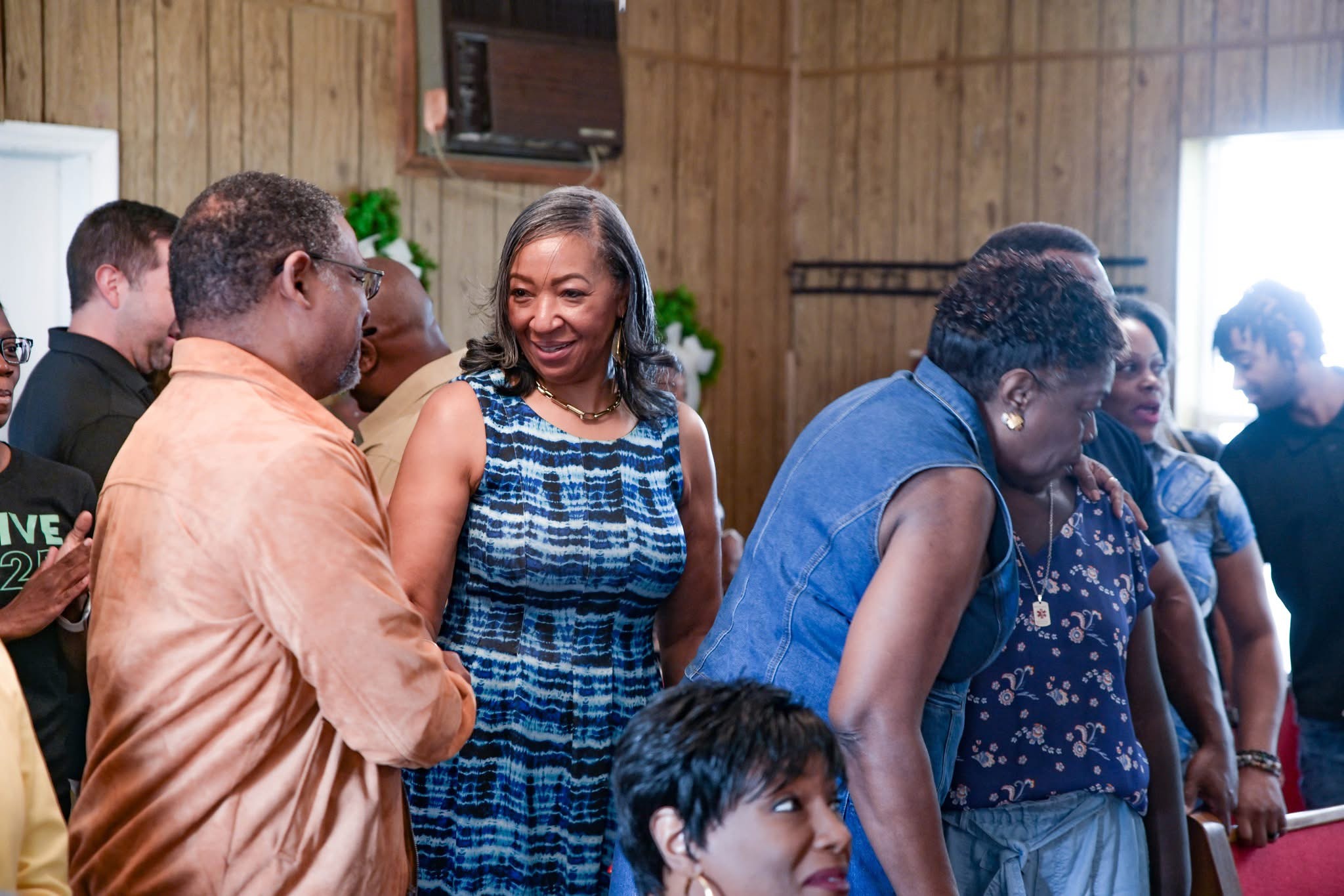 Church family fellowshipping
